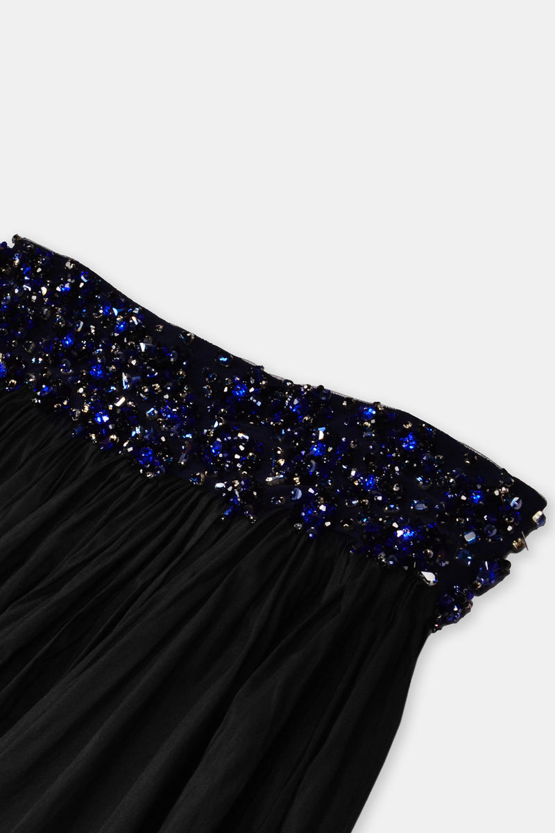 Nean Off-Shoulder Embellished Black Gown Black