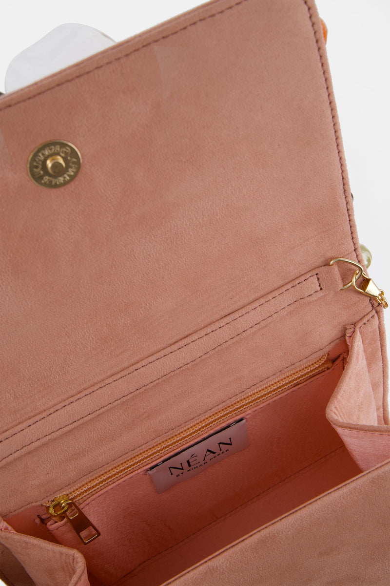 Nean Flowers Embellished Clutch Bag Pink