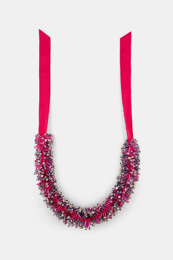 Nean Crystals Embellished Necklace Multi Color