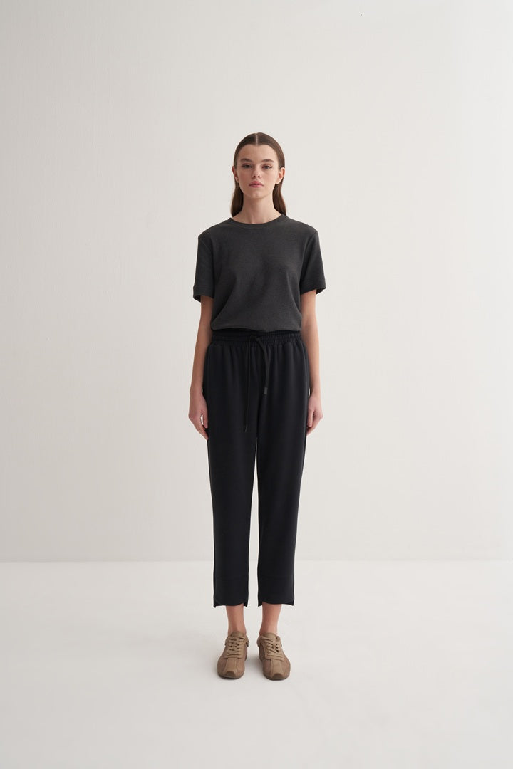 Kk Design Modal Trousers With Cuff Detail Black
