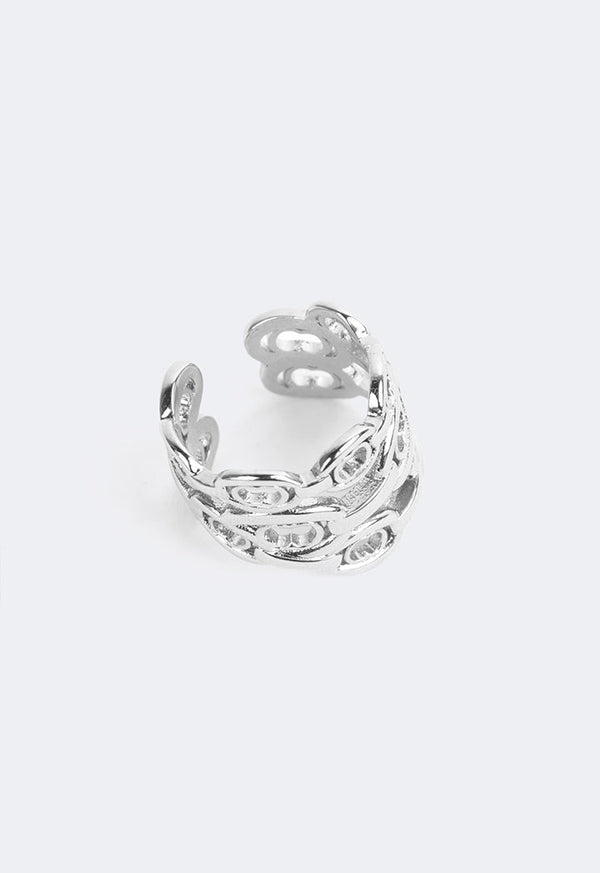 Choice Monogram Chain Ring Silver