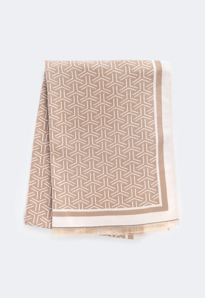 Choice Iconic Intricate Pashmina Scarf Beige