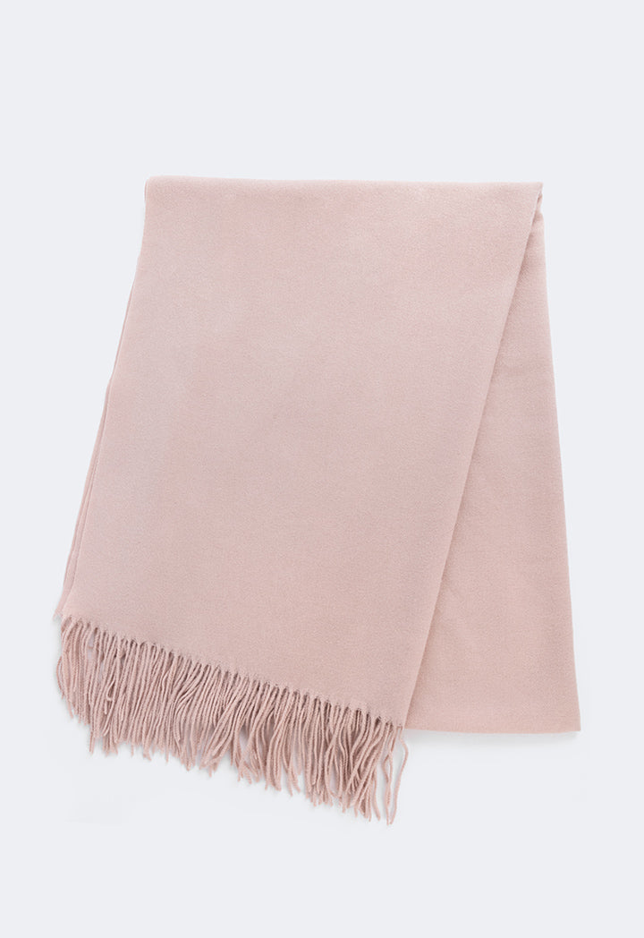 Choice Solid Tussles Winter Scarf Light Pink