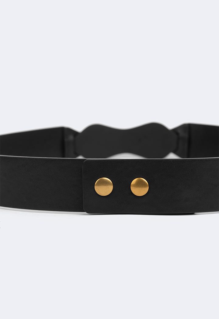 Choice Intertwined Metal Clasp Belt Black