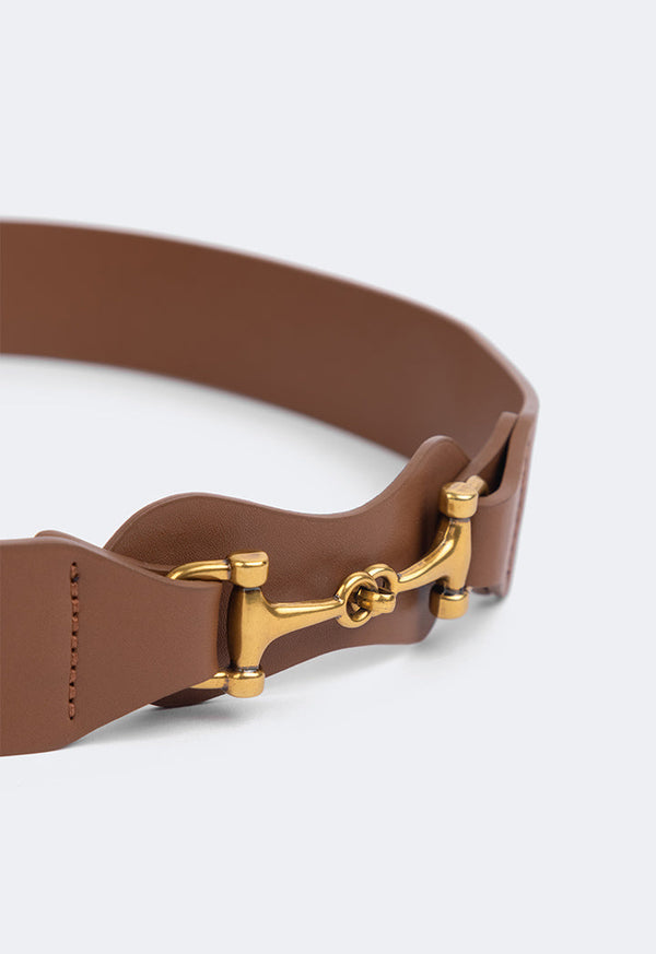 Choice Intertwined Metal Clasp Belt Brown