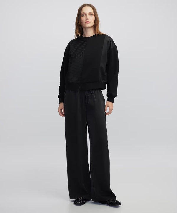 Ipekyol Contrast Textured Sweatshirt Black