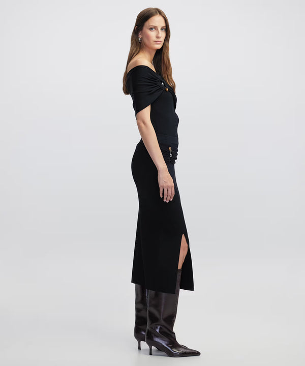 Ipekyol Belted Knit Skirt  Black