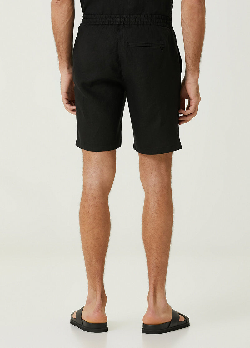 Beymen Club Men Waist Cord Linen Shorts Black