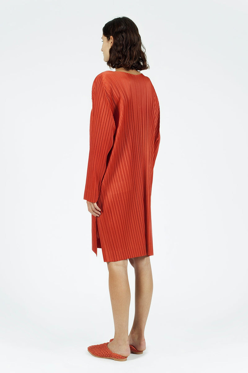 Nu Long Sleeve Pleated Wide Midi Dress Mango