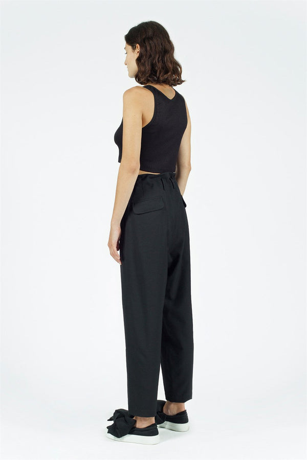 Nu High Waist Comfortable Fit Trouser Black