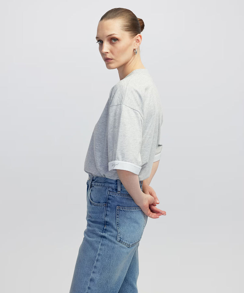 Ipekyol Color Block Relaxed Fit T-Shirt Grey