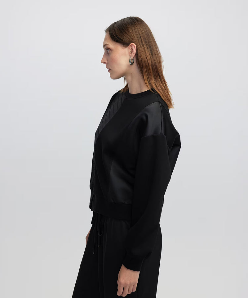 Ipekyol Contrast Textured Sweatshirt Black