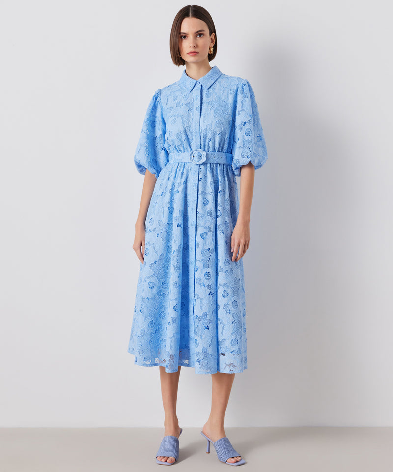 Ipekyol Allover Embroidered Shirt Dress Light Blue