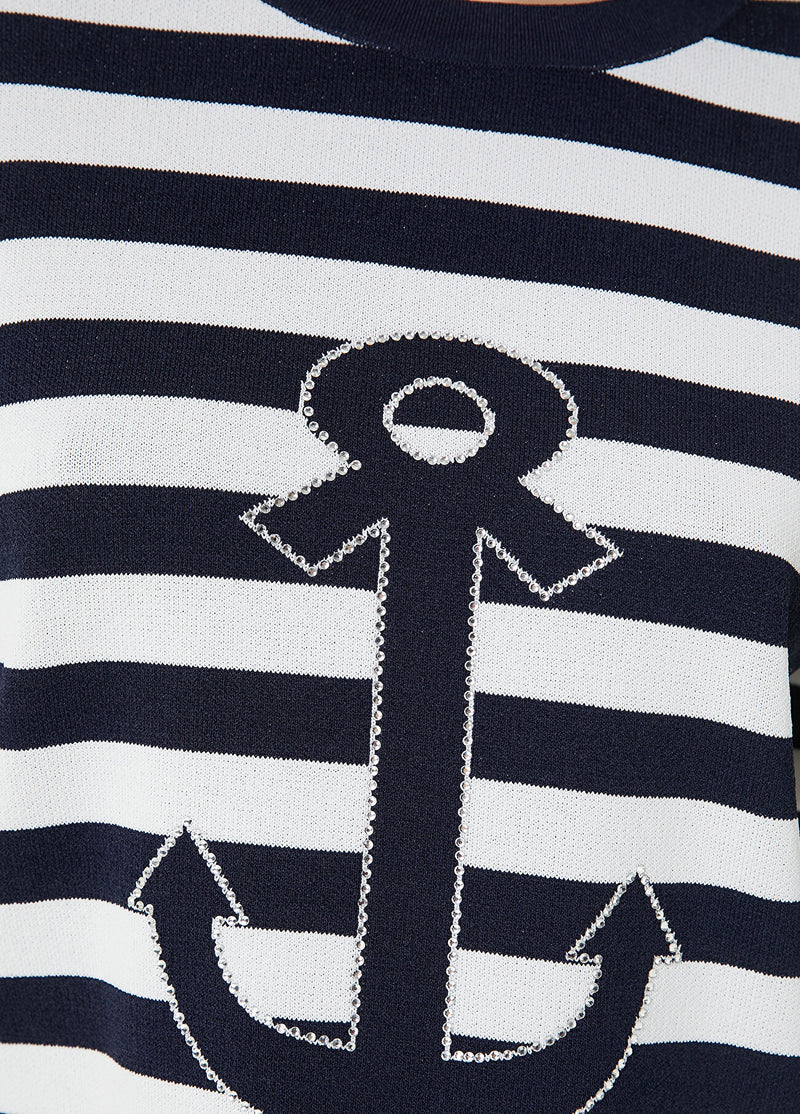 Beymen Club Anchor Detail Striped Sweater Navy-White