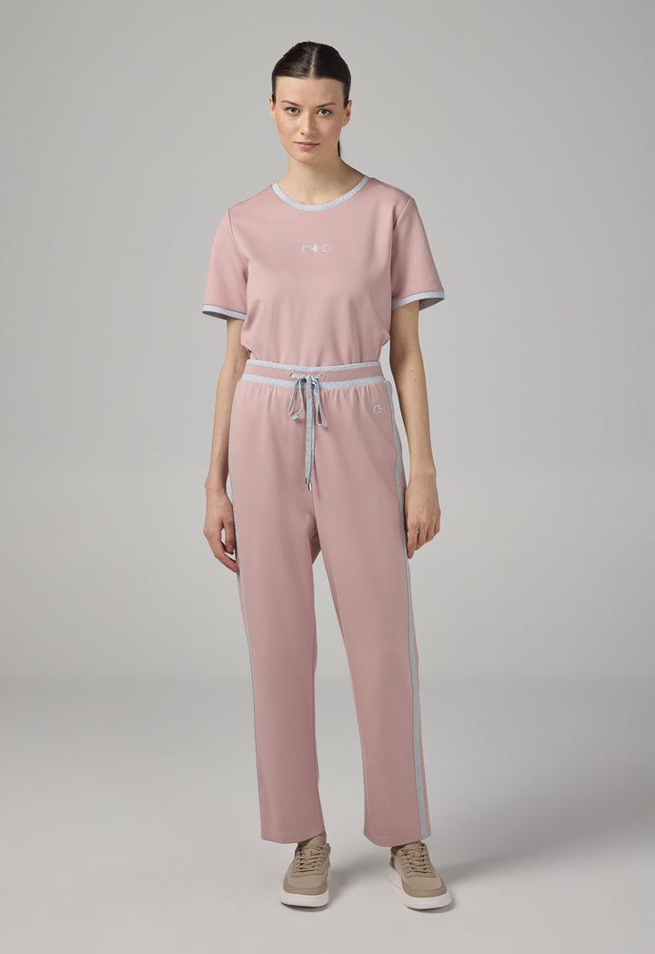 Choice Short Sleeve Contrast T-Shirt Pink