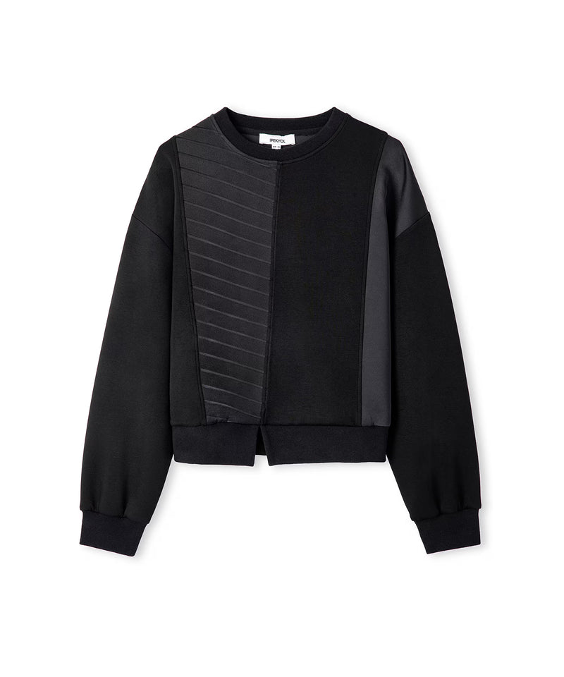 Ipekyol Contrast Textured Sweatshirt Black
