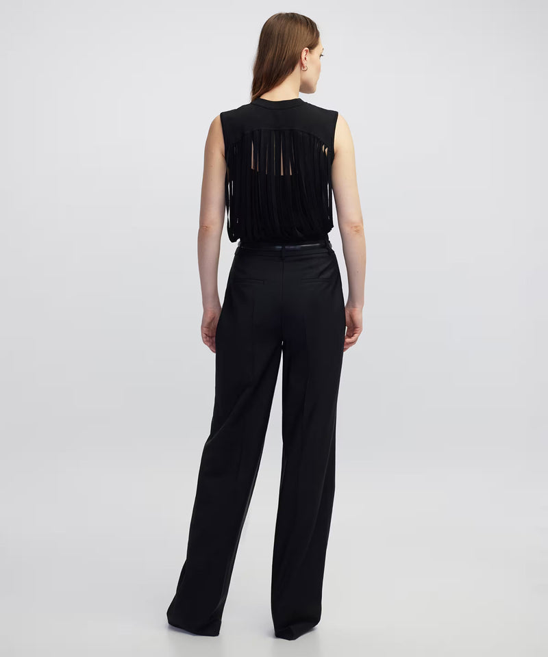 Ipekyol Draped Strip Knit Top Black