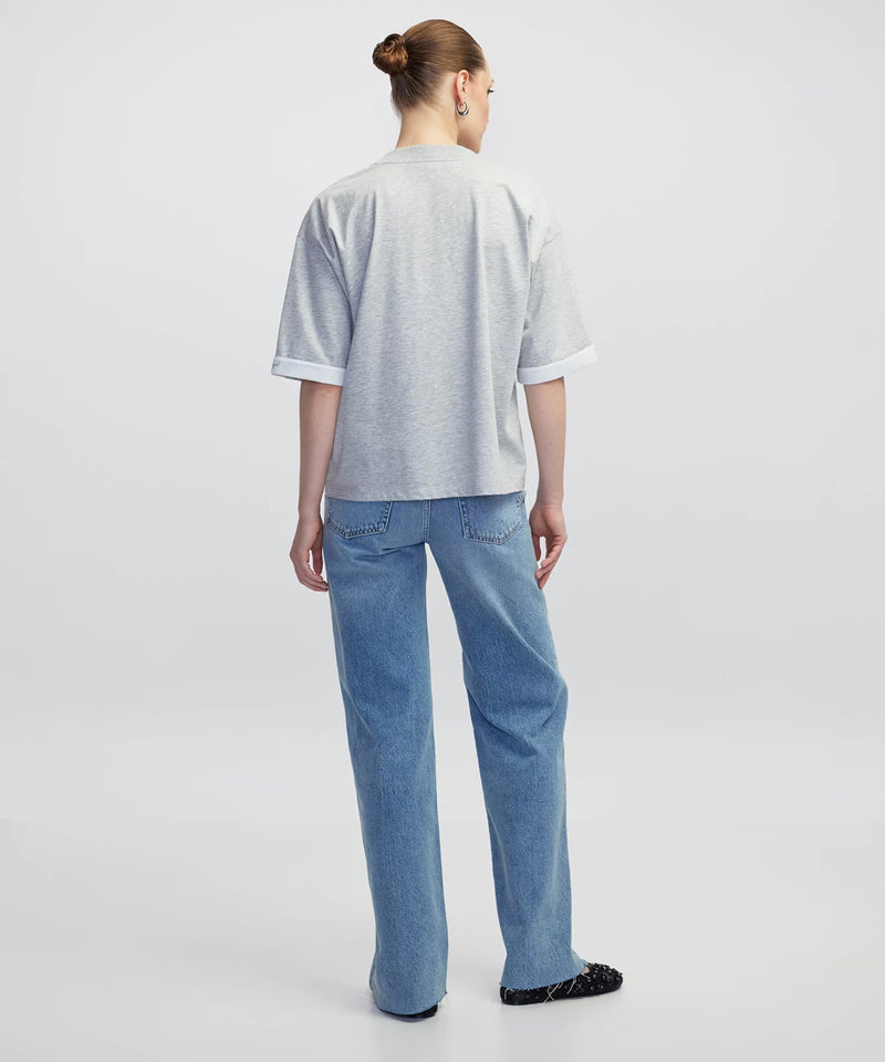 Ipekyol Color Block Relaxed Fit T-Shirt Grey