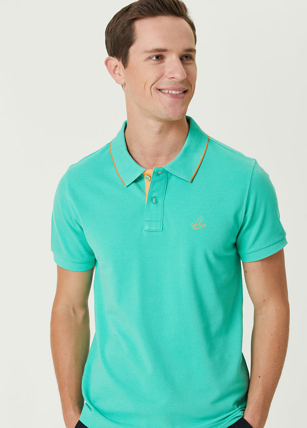 Beymen Club Men Slim Fit Polo Neck T-Shirt Green