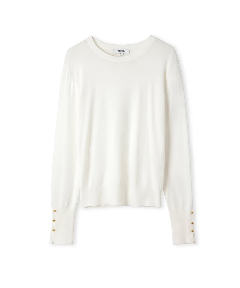 Ipekyol Contrast Button-Down Knitwear Ecru