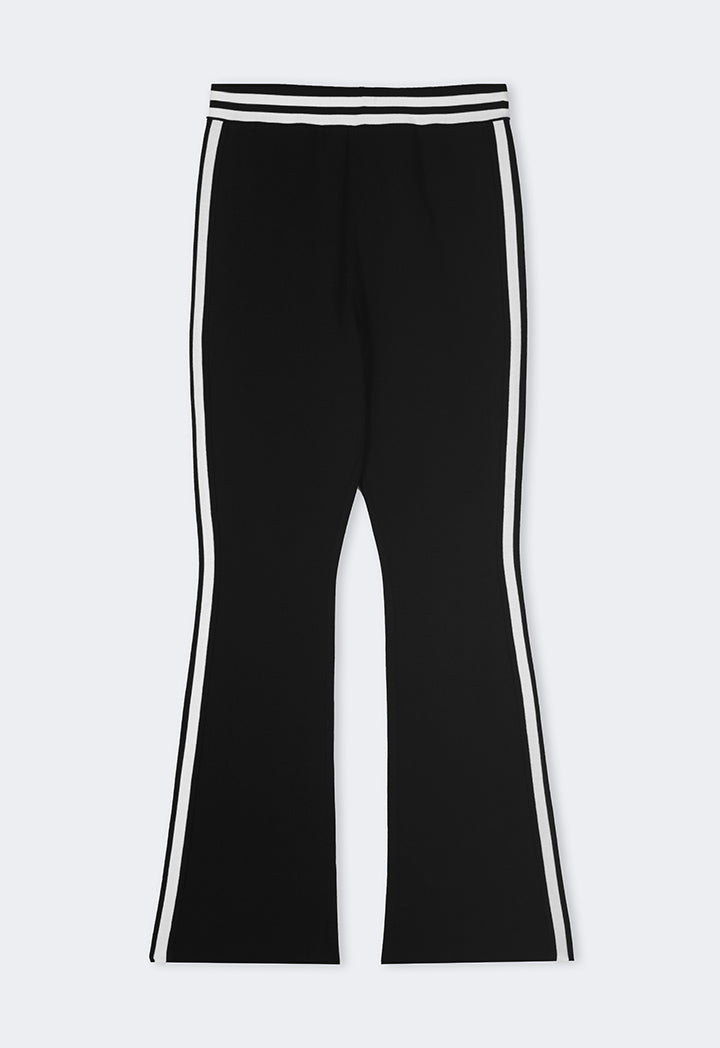 Choice Contrast Elastic Waistband Sweatpants Black