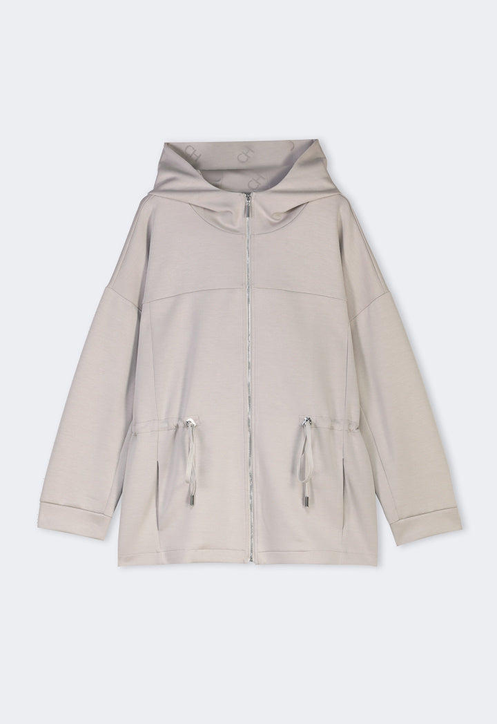 Choice Solid Relaxed Fit Drop Shoulder Jacket Grey