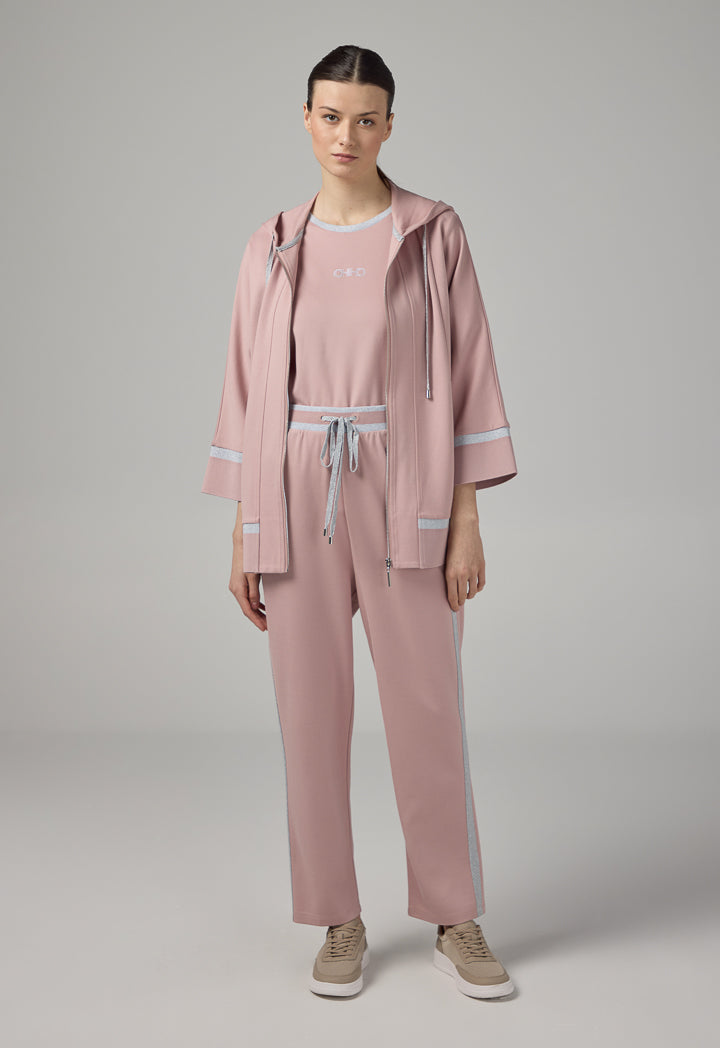 Choice Contrast Straight Cut Trousers Pink