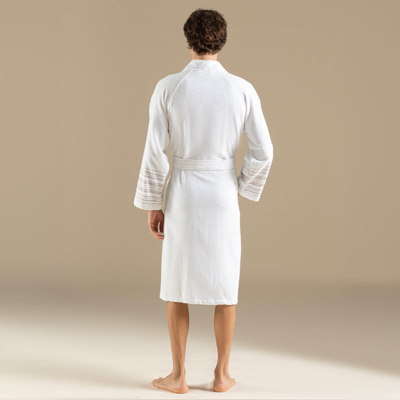 Chakra Derin Unisex Bathrobe White