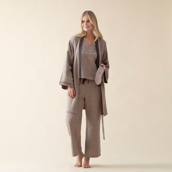 Chakra Platano Woman Morning Gown Brown