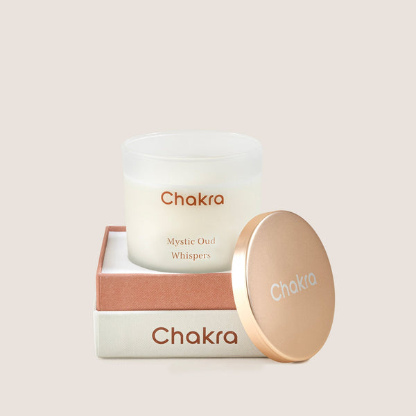Chakra Scented Candle 200 G - Mystic Oud Whispers Oud