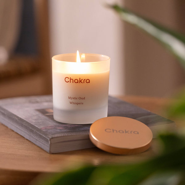 Chakra Scented Candle 200 G - Mystic Oud Whispers Oud