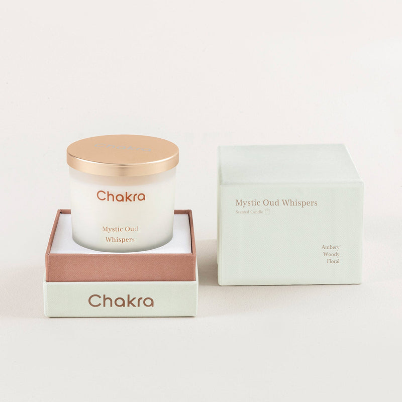 Chakra Scented Candle 200 G - Mystic Oud Whispers Oud