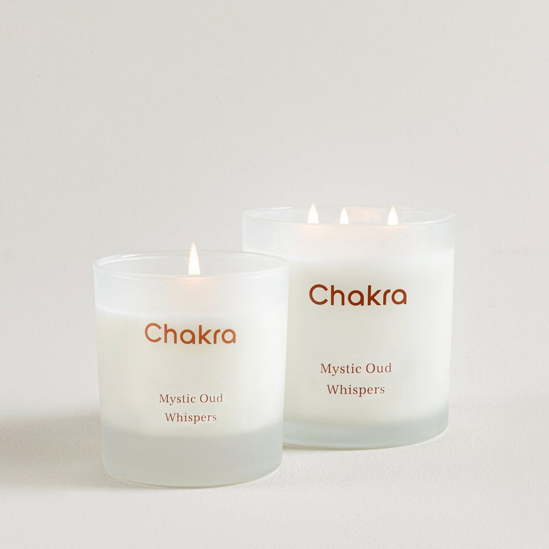 Chakra Scented Candle 200 G - Mystic Oud Whispers Oud
