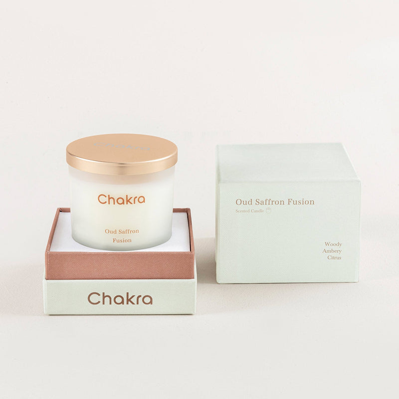 Chakra Scented Candle 200 G - Oud Saffron Fusion Oud