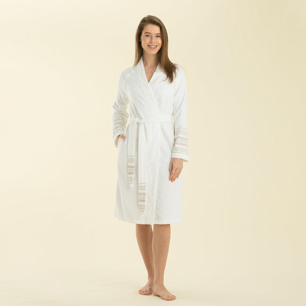 Chakra Derin Bamboo Unisex Bathrobe Beige