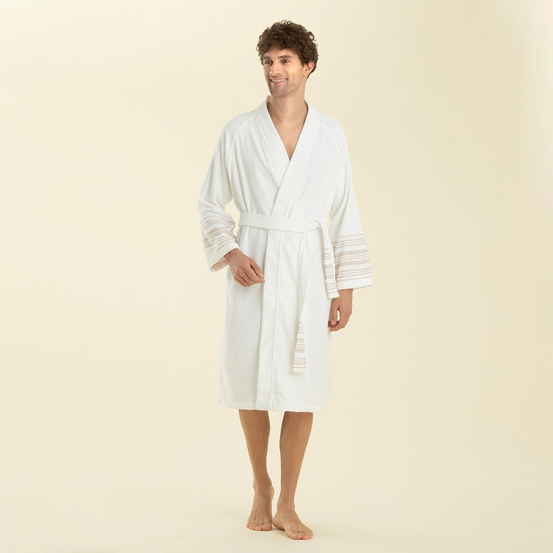Chakra Derin Bamboo Unisex Bathrobe Beige