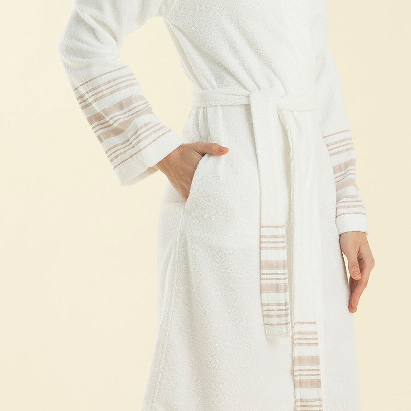 Chakra Derin Bamboo Unisex Bathrobe Beige