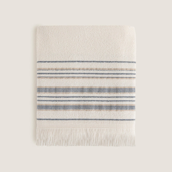 Chakra Derin Bamboo Face Towel 50X90 Cm Marine Blue/White