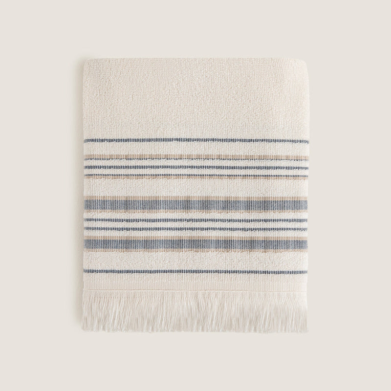 Chakra Derin Bamboo Face Towel 50X90 Cm Marine Blue/White