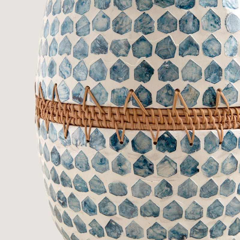 Chakra Hanoi Capiz Vase 39 Cm White