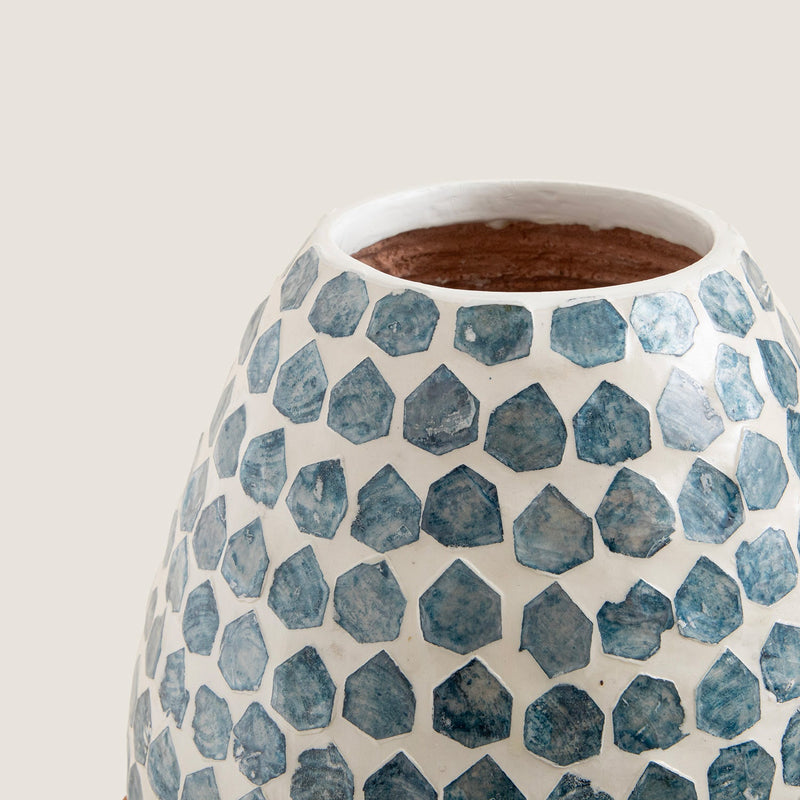 Chakra Hanoi Capiz Vase 38 Cm White