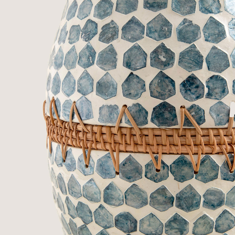 Chakra Hanoi Capiz Vase 38 Cm White