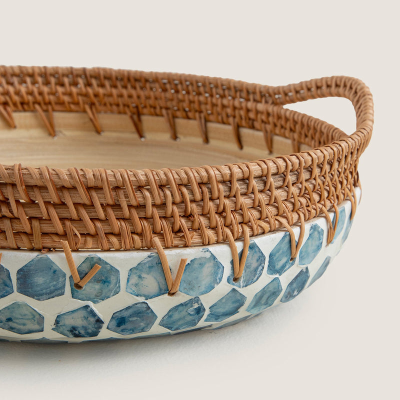 Chakra Hanoi Capiz Dekorative Deep Bowl 30 Cm White