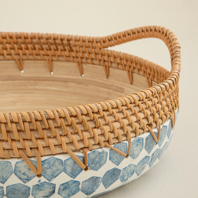 Chakra Hanoi Capiz Dekorative Deep Bowl 30 Cm White