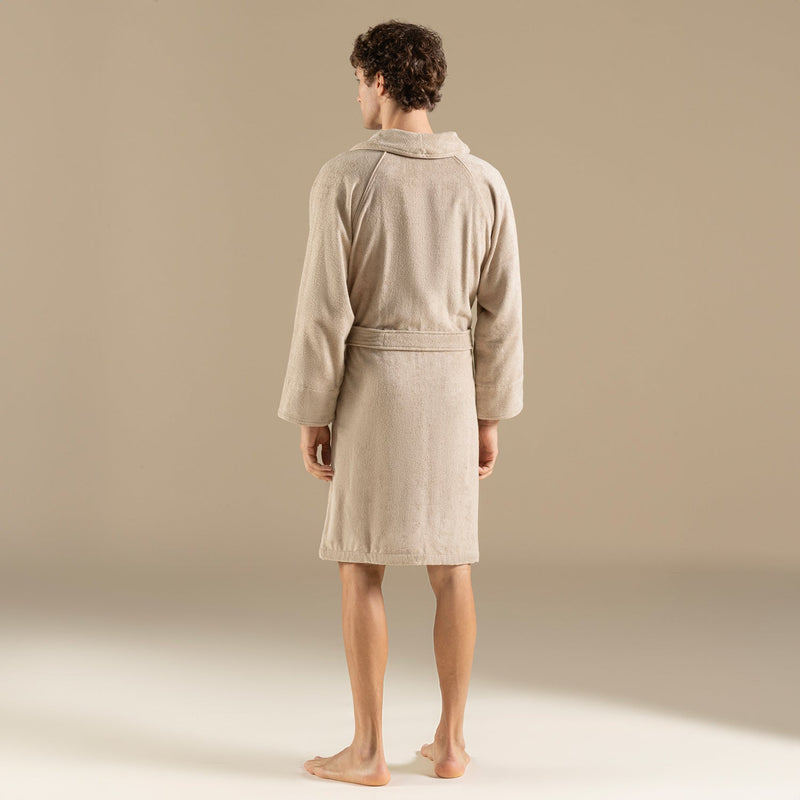 Chakra Solid Unisex Bathrobe Dark Beige
