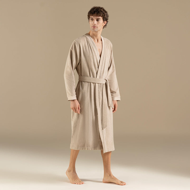 Chakra Floss Women Bathrobe Dark Beige