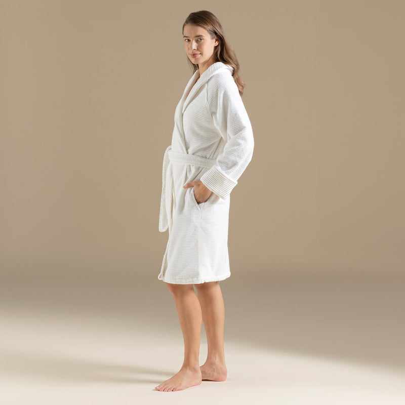 Chakra Eva Cotton Unisex Bathrobe White