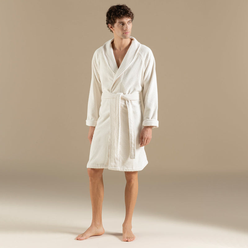 Chakra Eva Cotton Unisex Bathrobe Ecru
