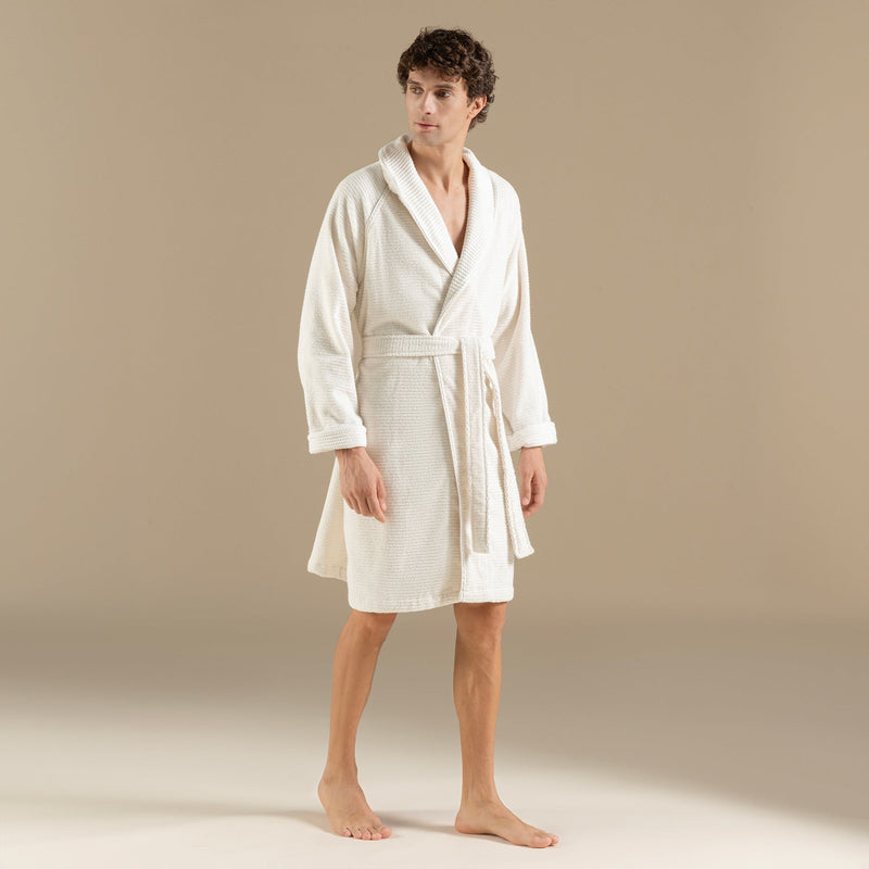 Chakra Eva Cotton Unisex Bathrobe Ecru