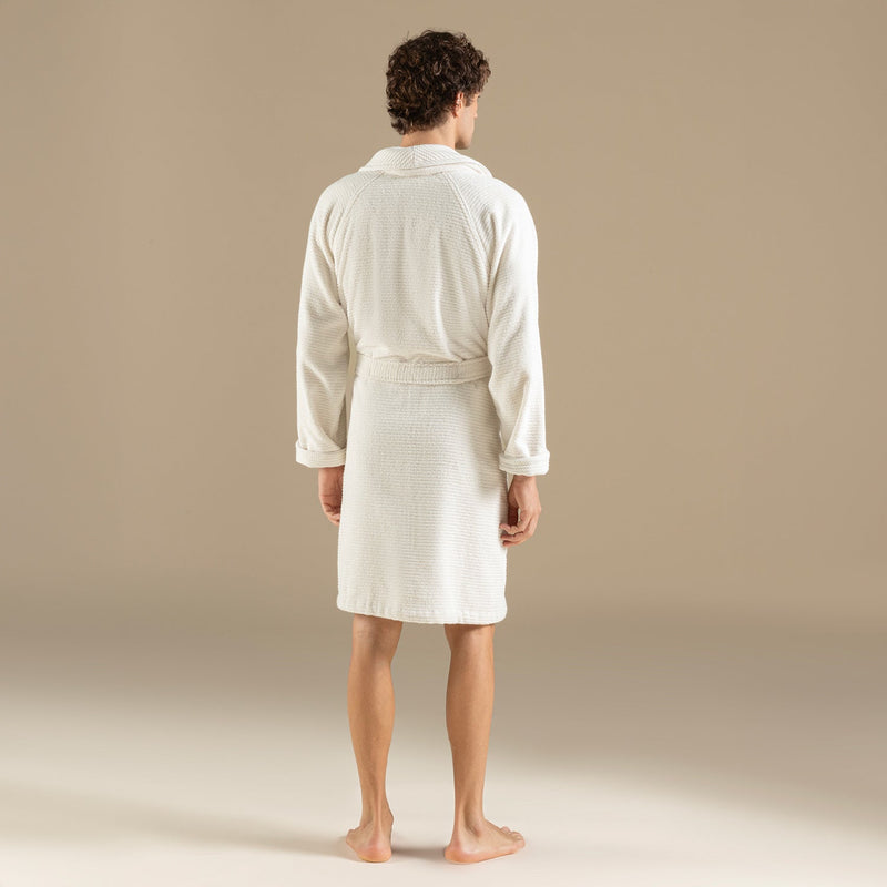 Chakra Eva Cotton Unisex Bathrobe Ecru